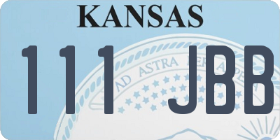 KS license plate 111JBB