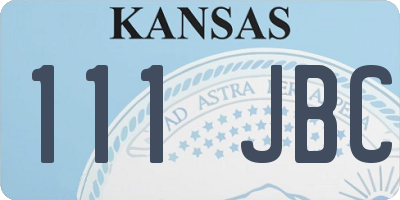 KS license plate 111JBC