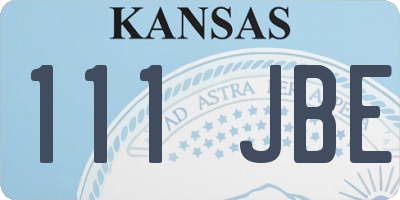 KS license plate 111JBE