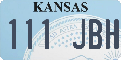 KS license plate 111JBH