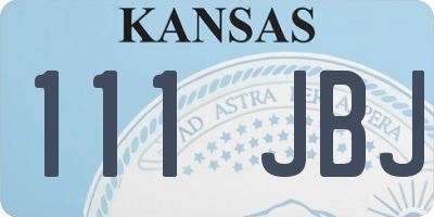 KS license plate 111JBJ