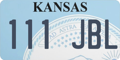 KS license plate 111JBL