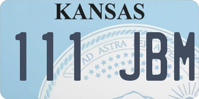 KS license plate 111JBM