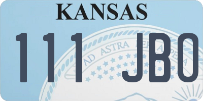 KS license plate 111JBO