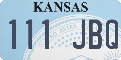 KS license plate 111JBQ