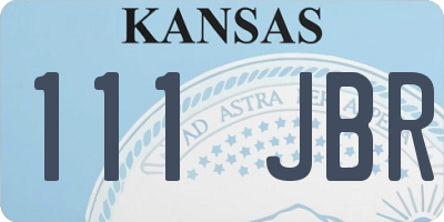 KS license plate 111JBR