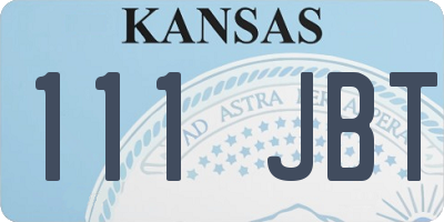 KS license plate 111JBT