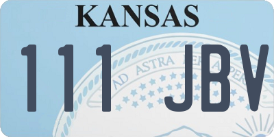 KS license plate 111JBV