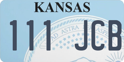 KS license plate 111JCB