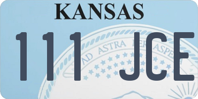 KS license plate 111JCE