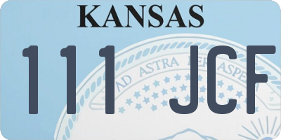 KS license plate 111JCF