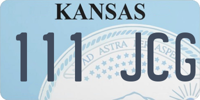KS license plate 111JCG