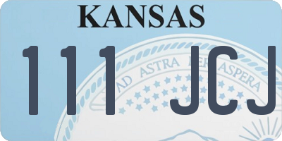 KS license plate 111JCJ
