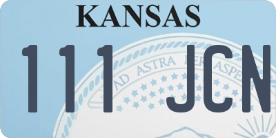 KS license plate 111JCN