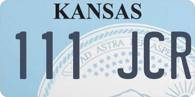 KS license plate 111JCR