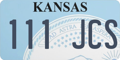 KS license plate 111JCS