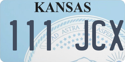KS license plate 111JCX