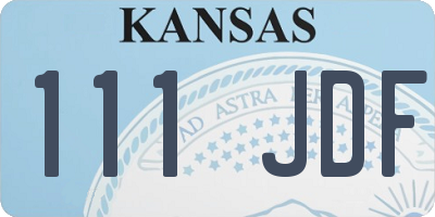 KS license plate 111JDF