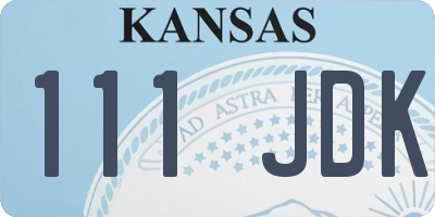 KS license plate 111JDK