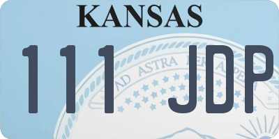 KS license plate 111JDP