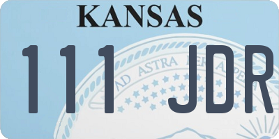 KS license plate 111JDR