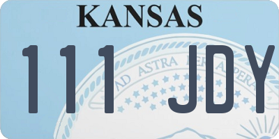 KS license plate 111JDY