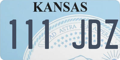 KS license plate 111JDZ