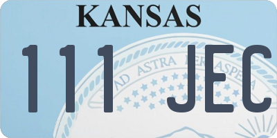 KS license plate 111JEC