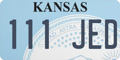 KS license plate 111JED