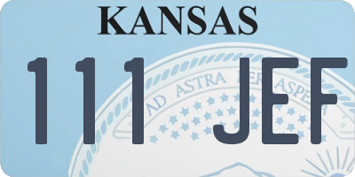 KS license plate 111JEF