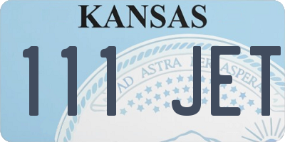 KS license plate 111JET