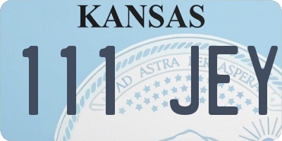 KS license plate 111JEY