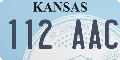 KS license plate 112AAC