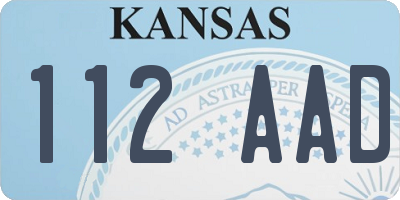 KS license plate 112AAD