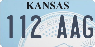 KS license plate 112AAG