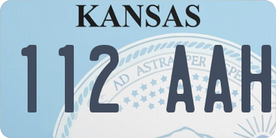 KS license plate 112AAH