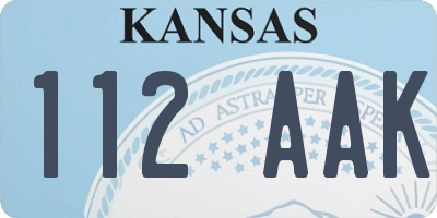 KS license plate 112AAK