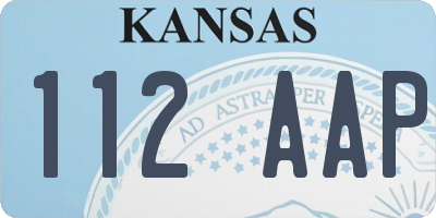 KS license plate 112AAP