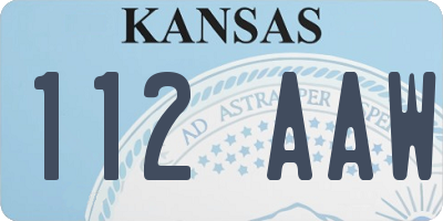 KS license plate 112AAW