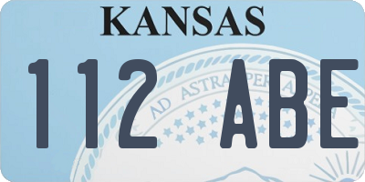 KS license plate 112ABE
