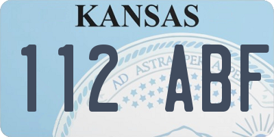 KS license plate 112ABF