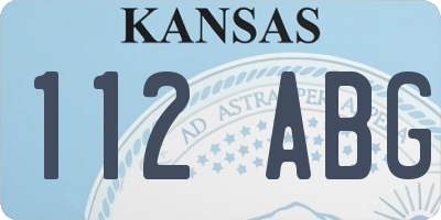 KS license plate 112ABG