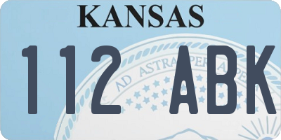 KS license plate 112ABK