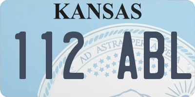 KS license plate 112ABL