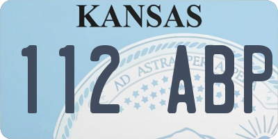 KS license plate 112ABP