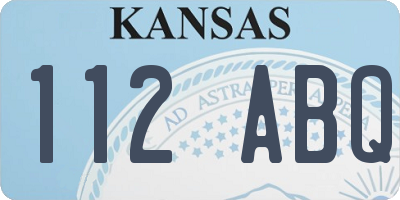 KS license plate 112ABQ