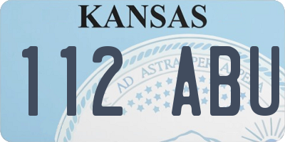 KS license plate 112ABU