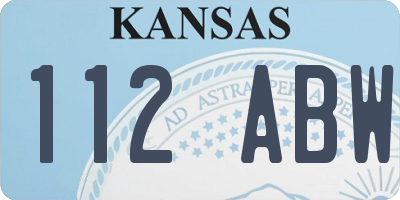 KS license plate 112ABW
