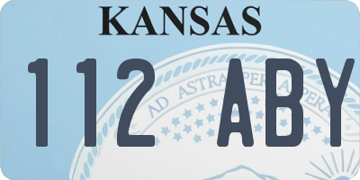 KS license plate 112ABY