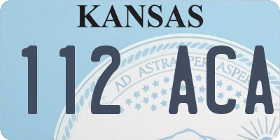 KS license plate 112ACA